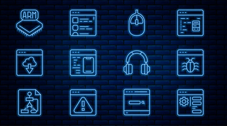 set line browser setting system bug computer vector image