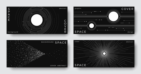 set of abstract space horizontal backgrounds vector image