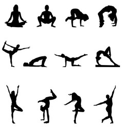Yoga Silhouettes Vector Image