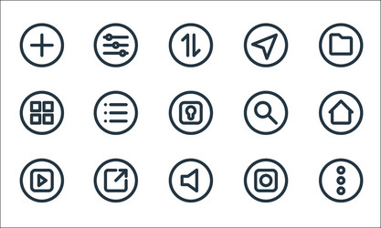 basic ui line icons linear set quality vector image