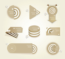 Brown set of paper labels with place for your own vector