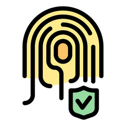 fingerprint showing secure access with checkmark vector image