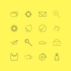 interface linear icon set simple outline icons vector image