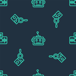 set line artificial intelligence robot photo vector image