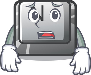 afraid n button attached to mascot keyboard vector image