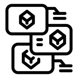 blockchain network transferring data blocks vector image
