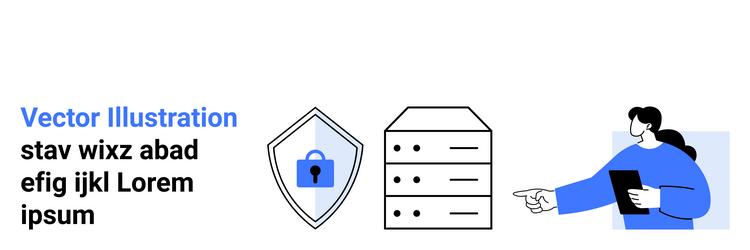 data security concept with shield server stack vector image