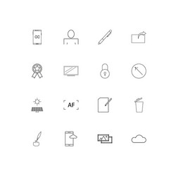 interface linear thin icons set outlined simple vector image