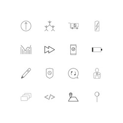interface simple linear icons set outlined vector image