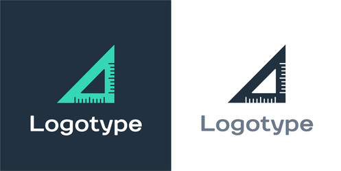 logotype triangular ruler icon isolated on white vector image