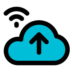 uploading data over wireless from cloud storage vector image