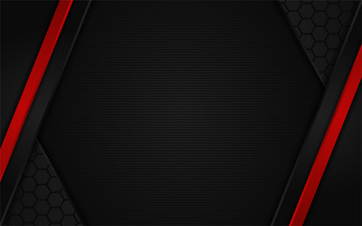 abstract dark hexagon background with red line vector image