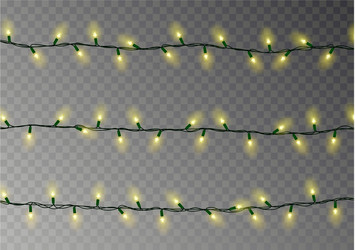 christmas color lights string transparent effect vector image