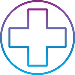 circle with cross gradient line style icon vector image