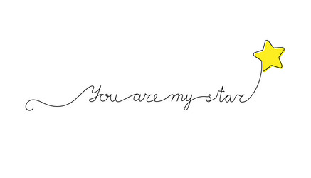 continuous one line script cursive text you vector image