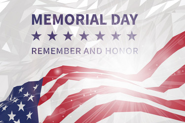 memorial day us flag in triangular style vector