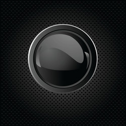 Metallic Push Button with Grid vector image