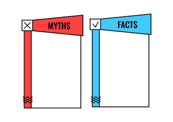 Myth and fact check list megaphone shape vector