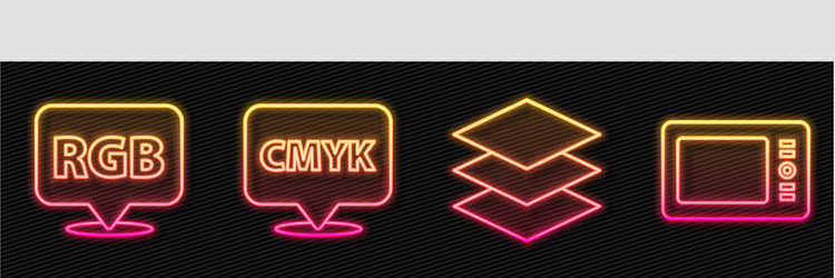 set line layers speech bubble with rgb and cmyk vector image