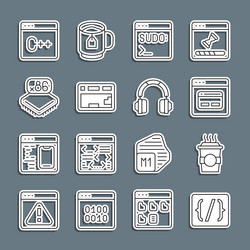 set line programming language syntax coffee cup vector image