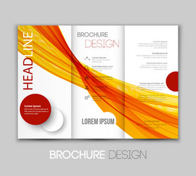 template leaflet design with color lines vector