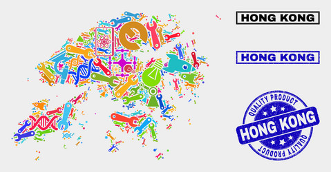 collage service hong kong map and quality vector image