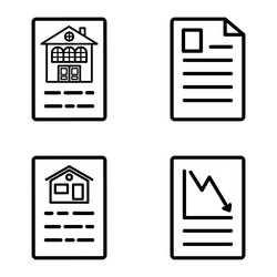 docs1-2 flat icon set isolated on white background vector image
