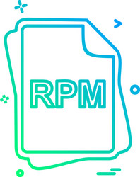 rpm file type icon design vector