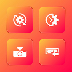 set gear and arrows as workflow clock car vector image