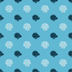 set globe key and fingerprint on seamless pattern vector image