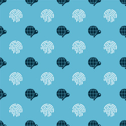 set globe key and fingerprint on seamless pattern vector