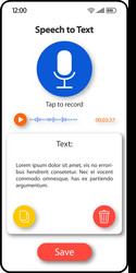 speech to text transformer smartphone interface vector