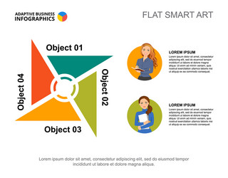 four objects process chart template vector