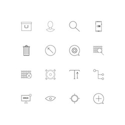interface linear thin icons set outlined simple vector image