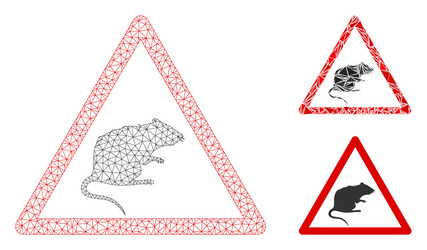 rat warning mesh 2d model and triangle vector image