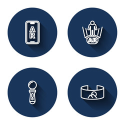 set line augmented reality ar vr controller game vector image