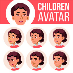 Asian girl avatar set high school face vector