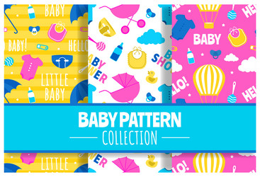 baby seamless pattern design a set of simple vector image