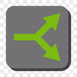 Bifurcation arrow right rounded square button vector