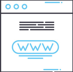 domain name line icon outline symbol vector image