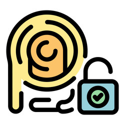 fingerprint security system access icon showing vector image