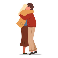 Hugging people vector