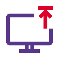 transferring and displaying data on the monitor vector image