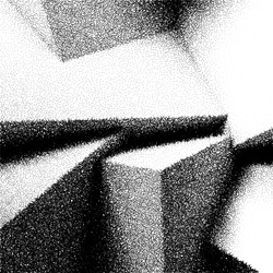 abstract background with overlapping dotwork cubes vector image