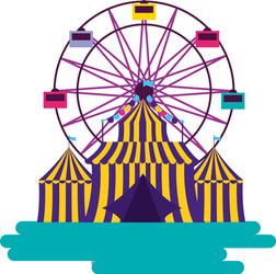 carnival tent ferris wheel vector