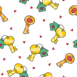 different keys with keychain seamless pattern vector image