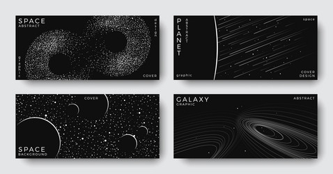 set of abstract space horizontal backgrounds vector image