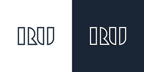 Luxury initial letters ru logo design Royalty Free Vector