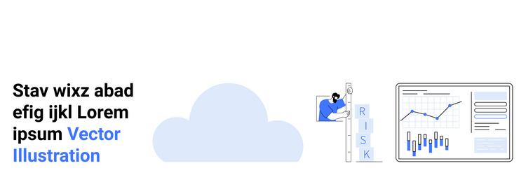cloud computing risk management and data analysis vector image