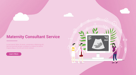 maternity or pregnancy concept for website landing vector